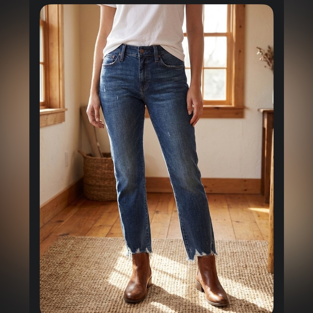 J. Crew Women's Distressed Blue Boyfriend Jeans